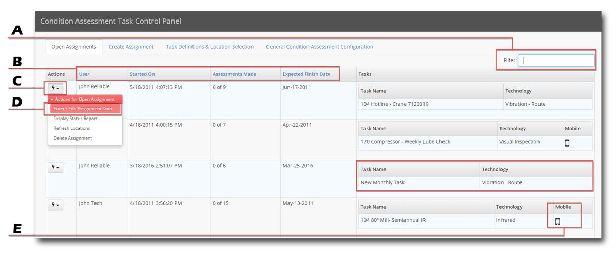 Open Assignment Options