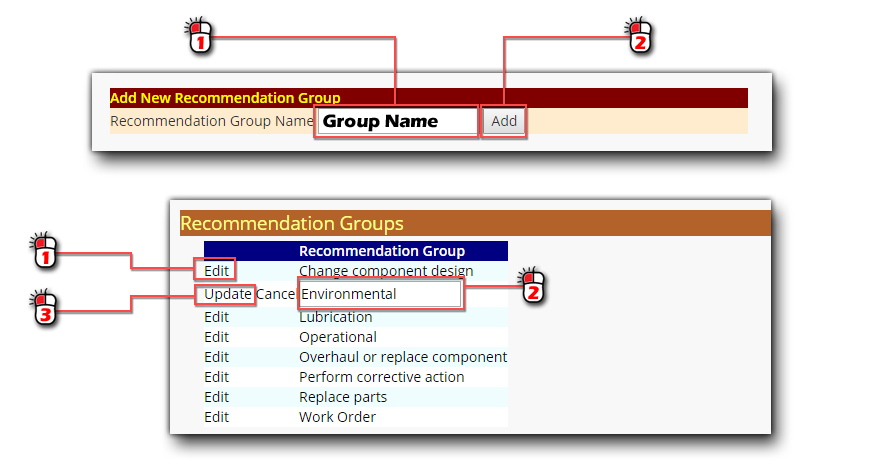 Add Recommendation Groups Screen Shot