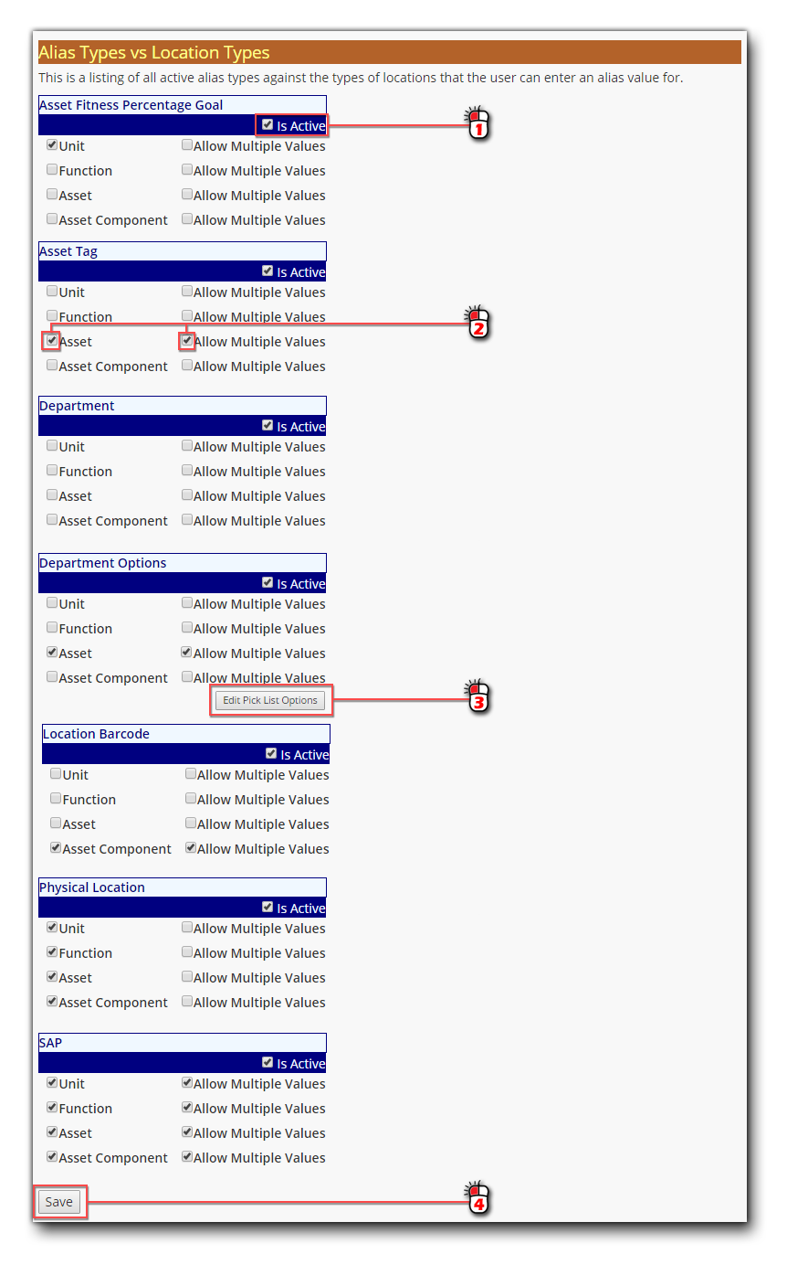 Alias Location Mapping Screen Shot