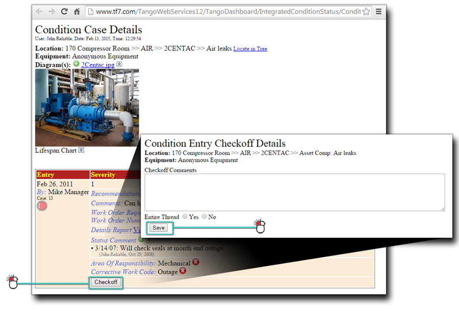 Condition Entry Checkoff Quick Start