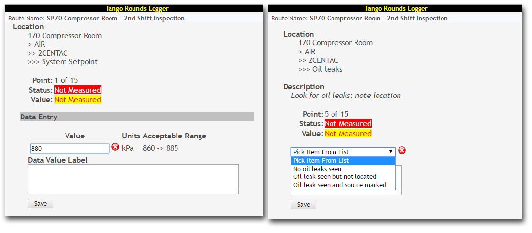 Entry Screen Types