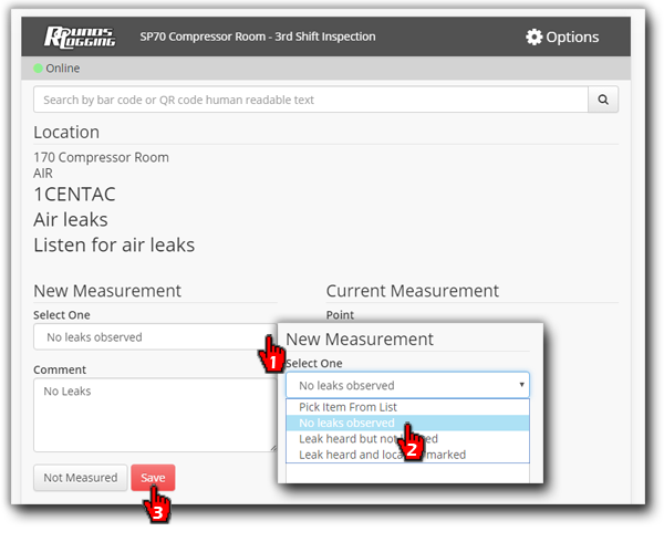 Entry Types Drop Down